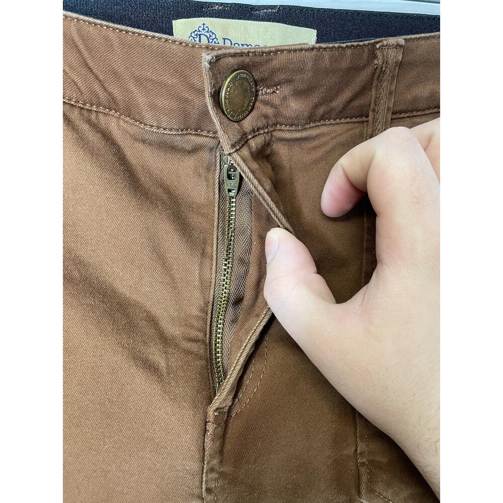 Democracy Pants Womens 10 Brown Twill Ab Technology Tapered‎ Leg Stretch Casual - Picture 2 of 11